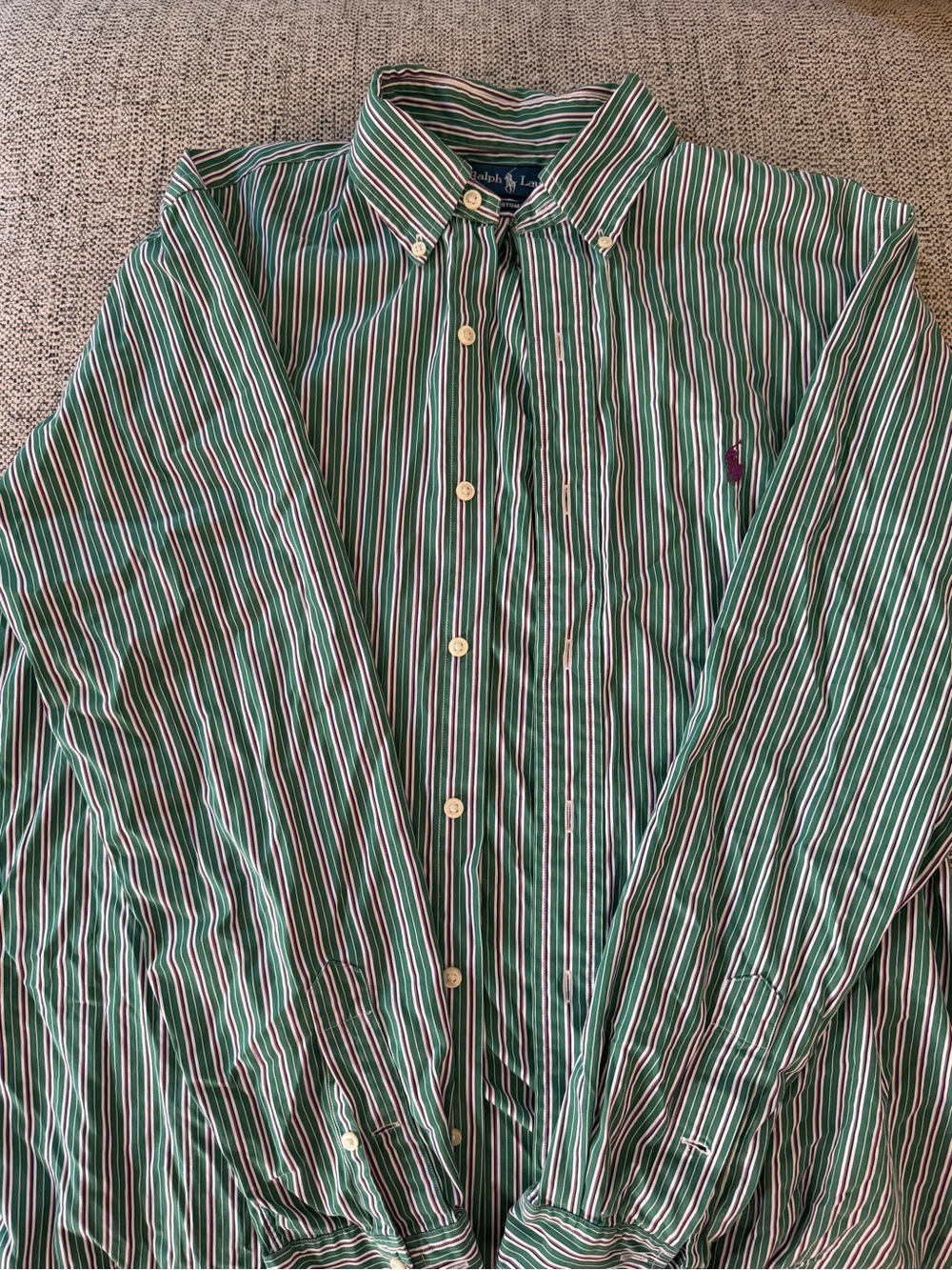 Ralph Lauren Green Multi-Stripe Button-Down Shirt